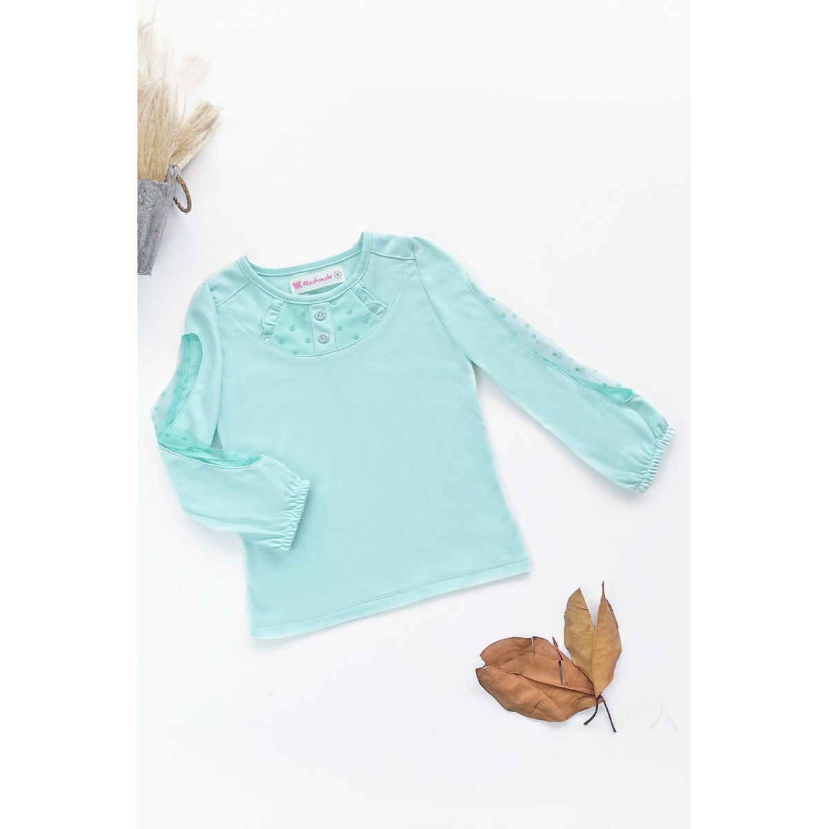 KIDS MASHMELO - Polo en Algodón con Volantes y Pechera  para Niña Kids Mashmelo