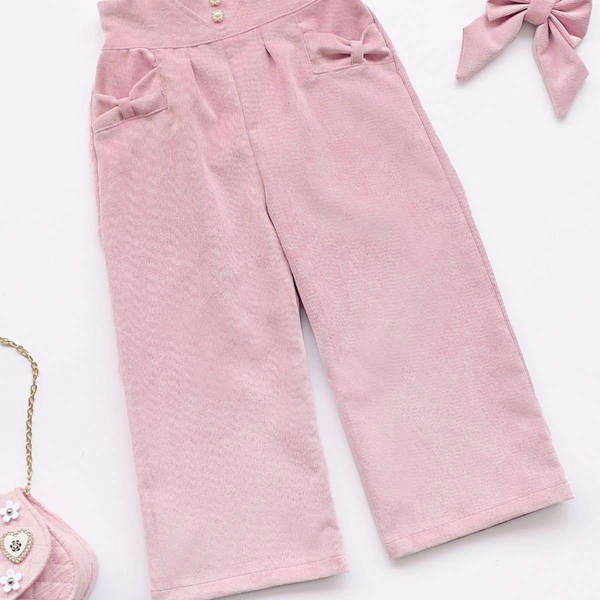 KIDS MASHMELO - Pantalón con Pretina en V y Bolsillos con Lazo para Niña Kids Mashmelo