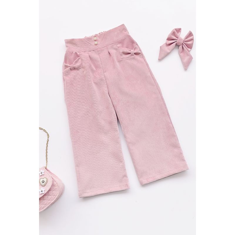 KIDS MASHMELO - Pantalón con Pretina en V y Bolsillos con Lazo para Niña Kids Mashmelo