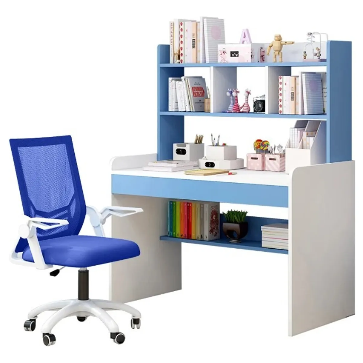 ANYHOGAR - Escritorio Infantil Niña Niño Repisa Celeste