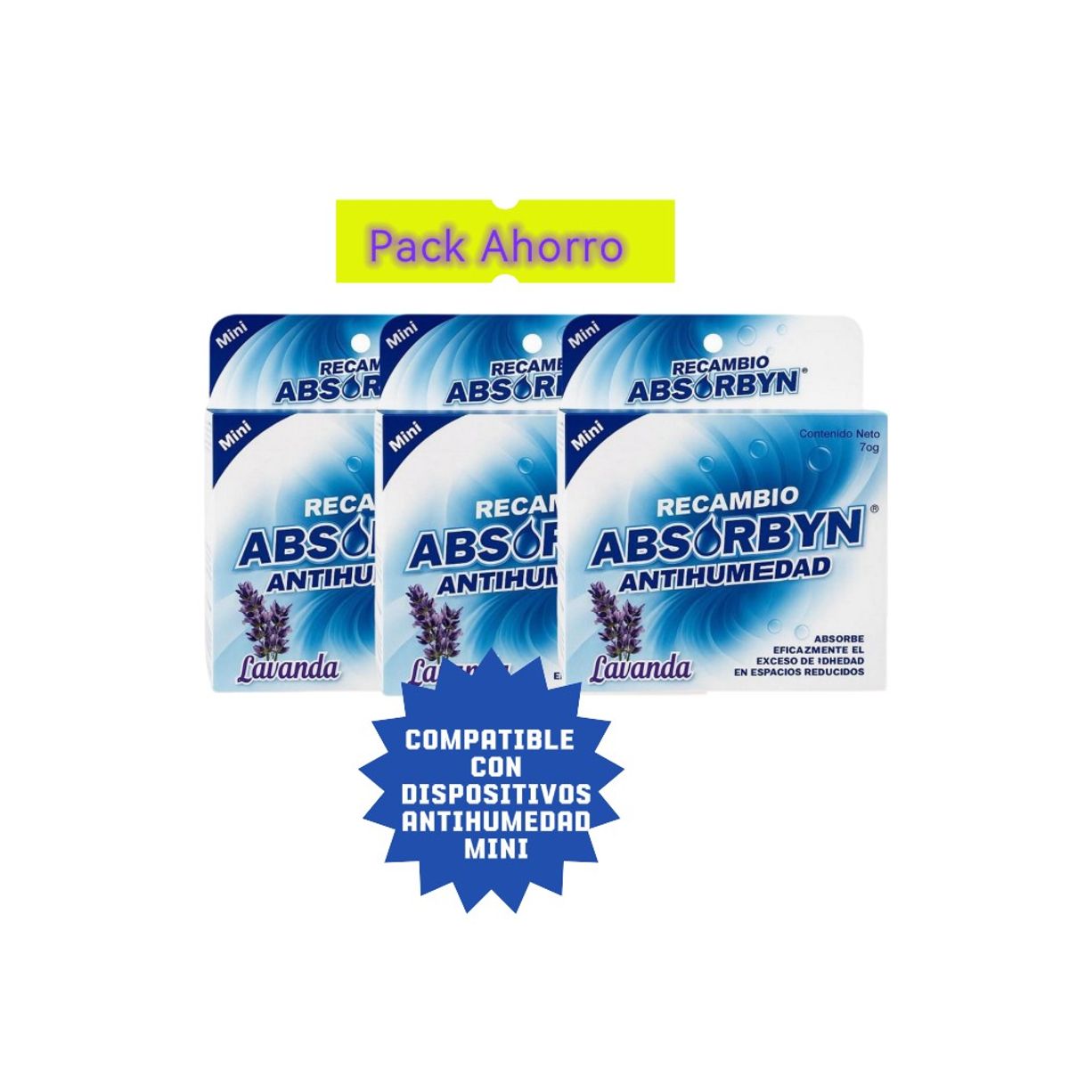 ABSORBYN - ANTIHUMEDAD PACK 3 REPUESTO MINI ABSORBYN LAVANDA X 70 GR