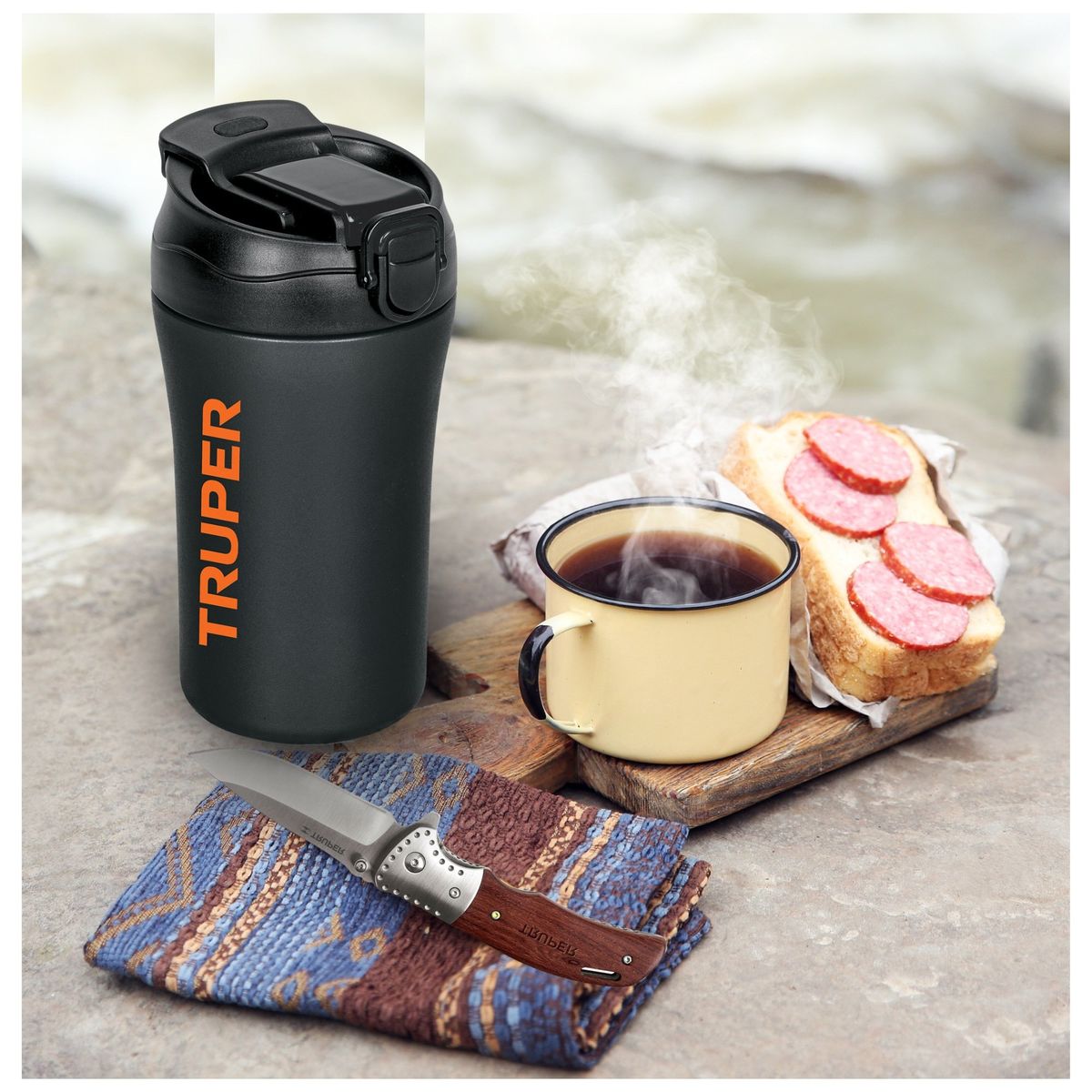 TRUPER - Termo tomatodo de acero inoxidable de 400 ml Truper