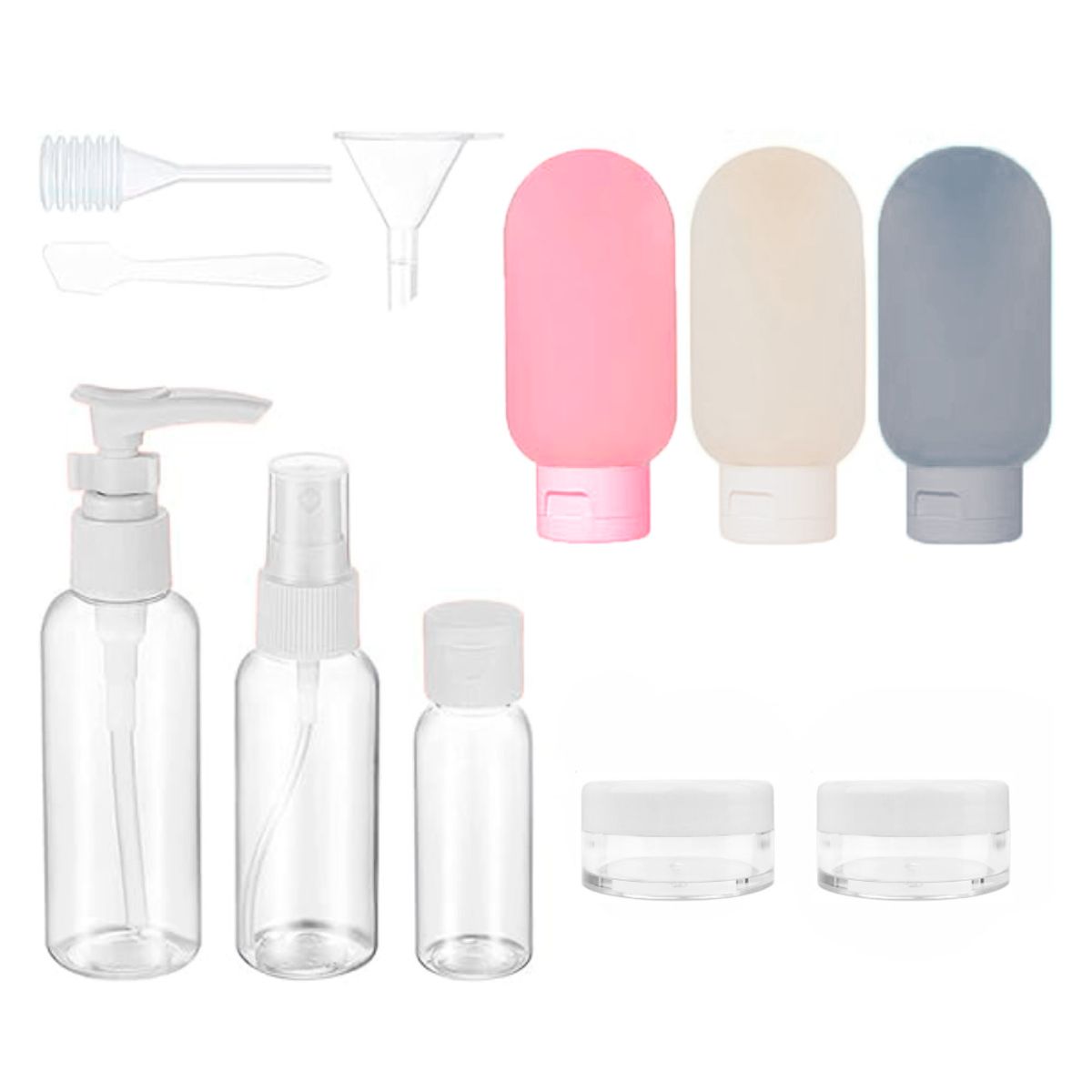 INSPIRA - Juego de Botellas de Viaje para Tocador Rellenables