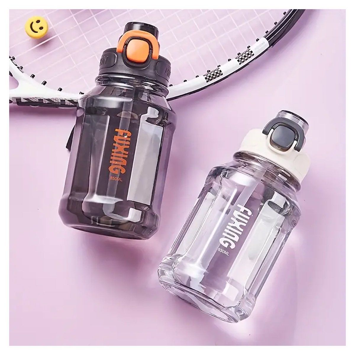 GRETAIL - Botella Moderna De Policarbonato Con Seguro 1300Ml Blanca