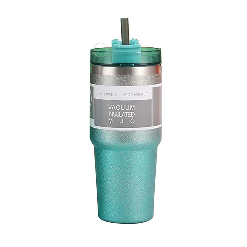 GENERICO - Vaso Tomatodo Botella Termico Escarchada 890ML Turquesa