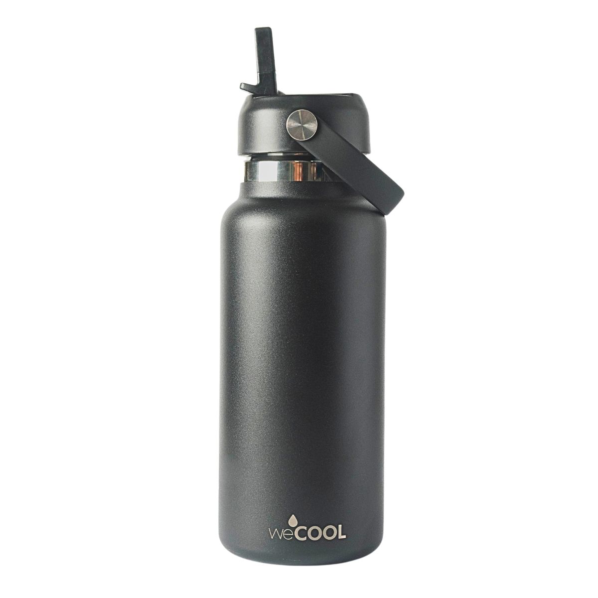 WECOOL - Botella Térmica Negro 1000ml con Pico Deportivo  Hermética y Resistente