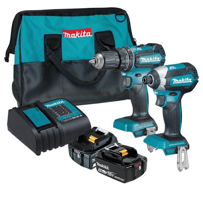 MAKITA - TALADRO DHP485 + ATOR IMPACTO DTD153Z + 2 BATE + CARG DLX2283S MAKITA