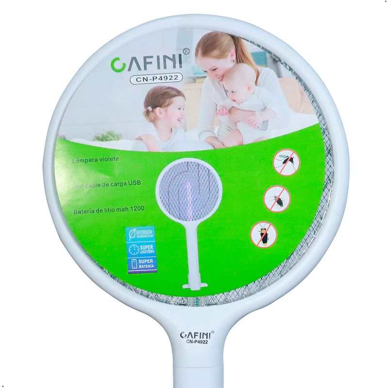 CAFINI - Raqueta Eléctrica Mata Moscas Zancudos Cafini Uv Recargable
