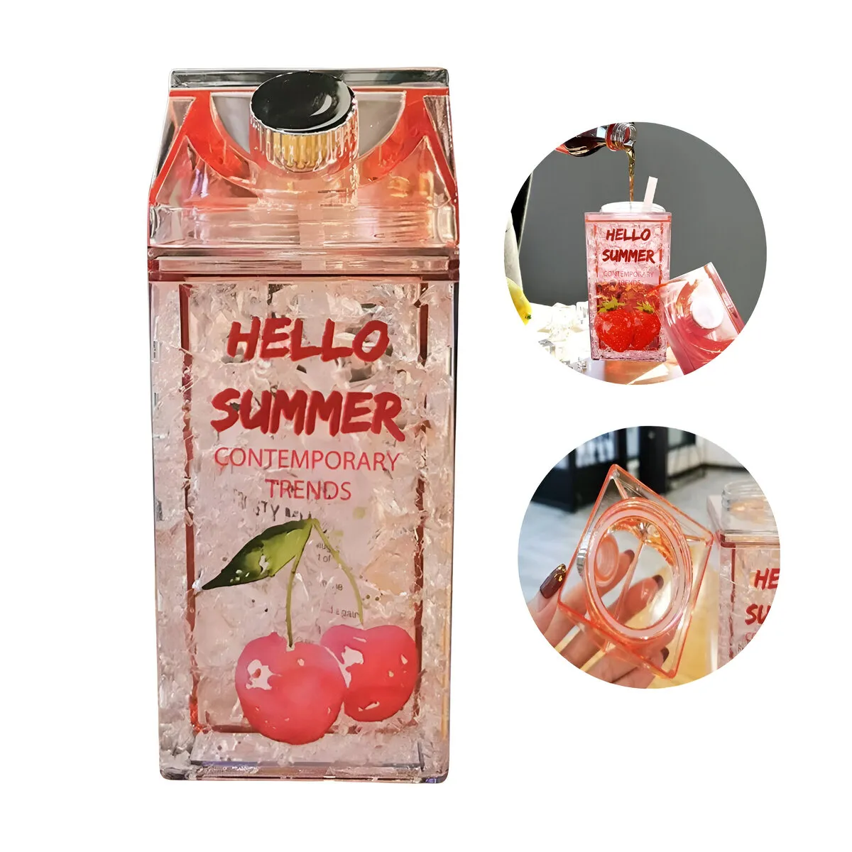 ELMEJORPRECIO - Tomatodo con Gel para Enfriar de 400ml Rosado