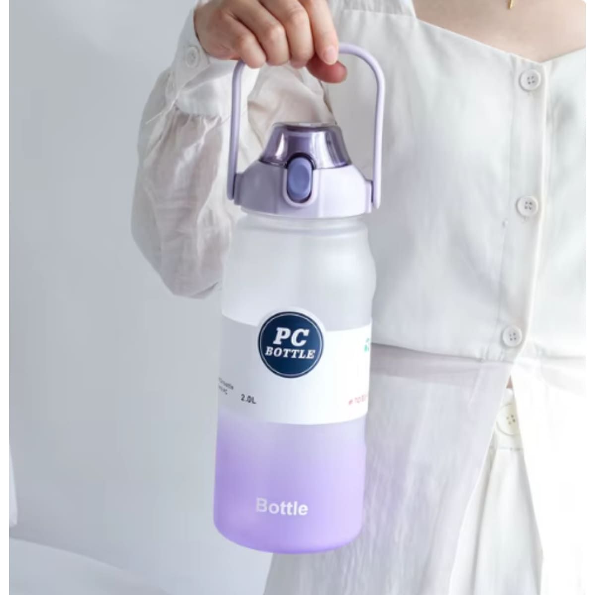 ELMEJORPRECIO - Tomatodo Portátil PC con Stickers Capacidad de 2 Litros Lila