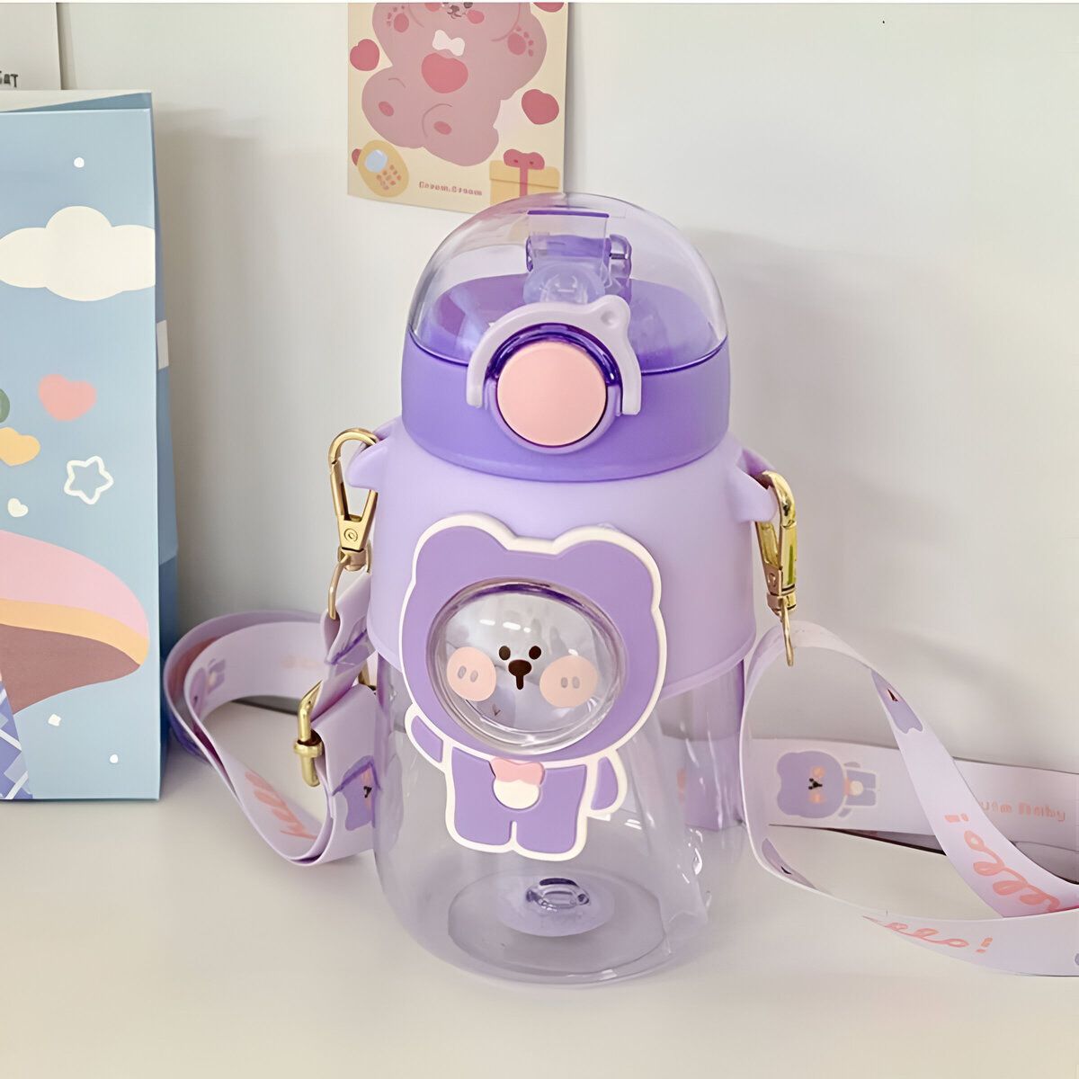 ELMEJORPRECIO - Tomatodo Portátil Modelo Bear Hello 720ml Lila