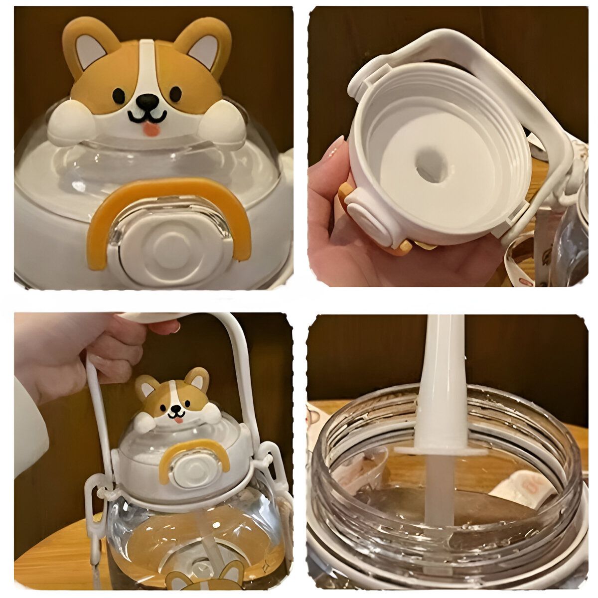 ELMEJORPRECIO - Tomatodo Portátil De 1300ml Con Colgador Diseño Perro