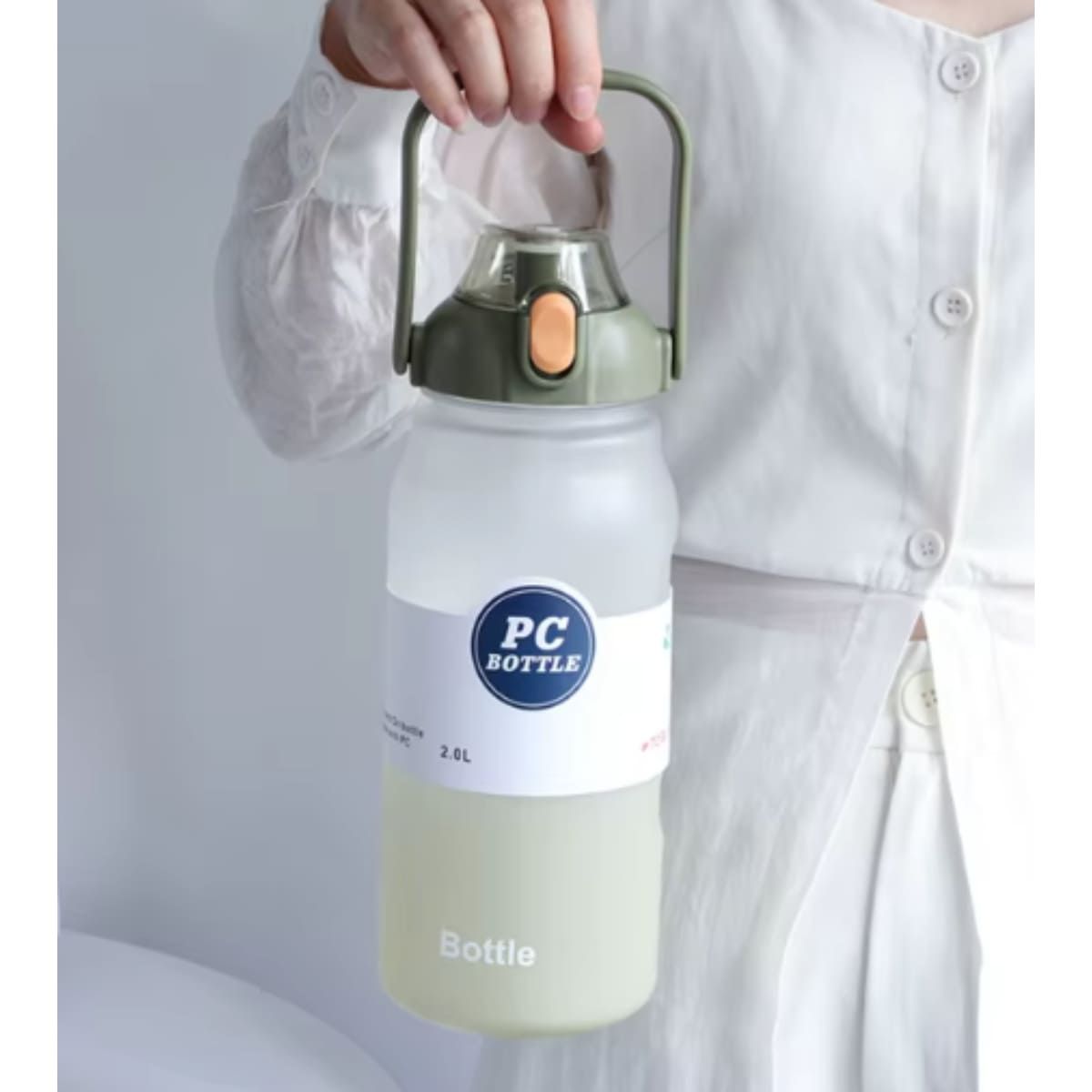 ELMEJORPRECIO - Tomatodo Portátil PC con Stickers Capacidad de 2 Litros Verde