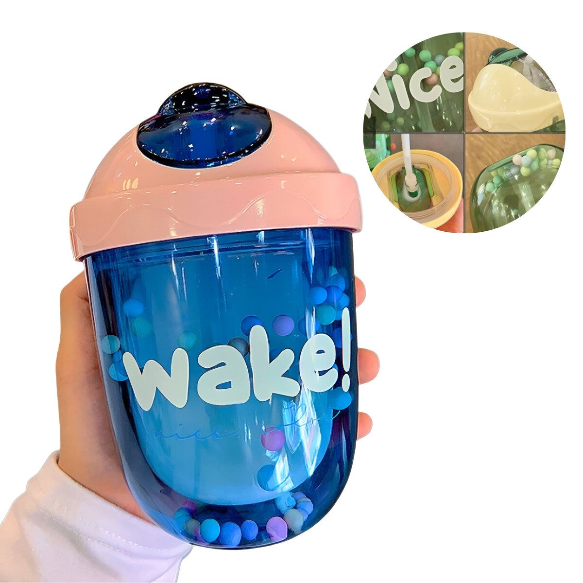 ELMEJORPRECIO - Tomatodo Compacto Con Sorbete De Silicona 300 ML Azul