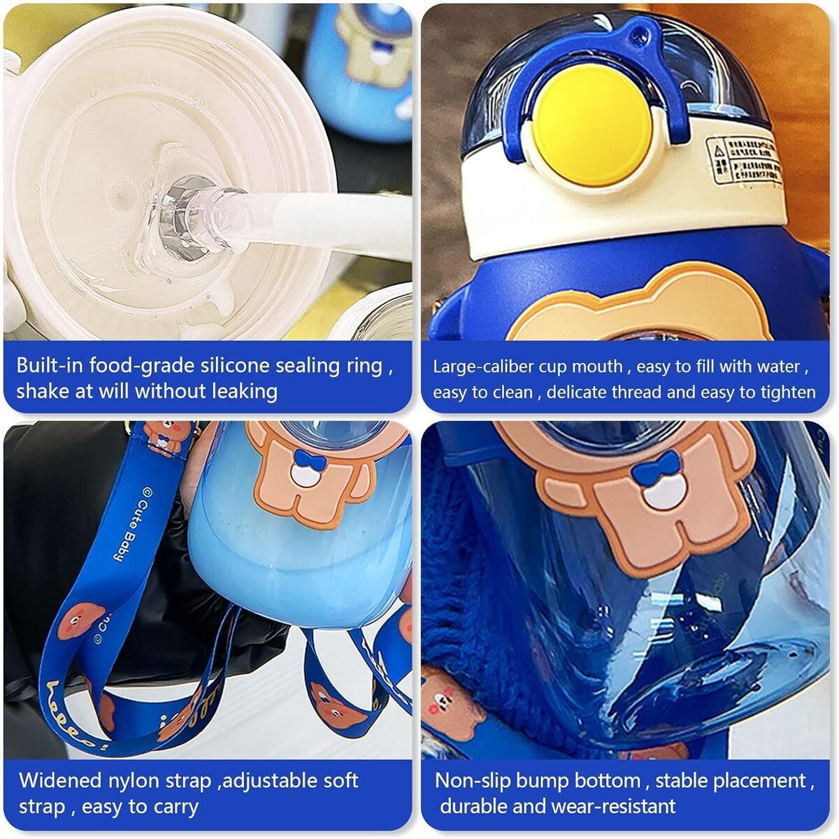 ELMEJORPRECIO - Tomatodo Portátil Modelo Bear Hello 720ml Azul