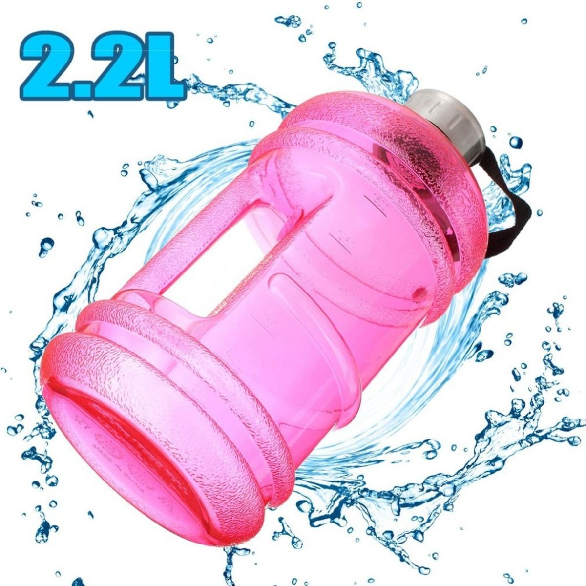 ELMEJORPRECIO - Tomatodo Transparente Con Tapa de Acero 22Lt Rosado