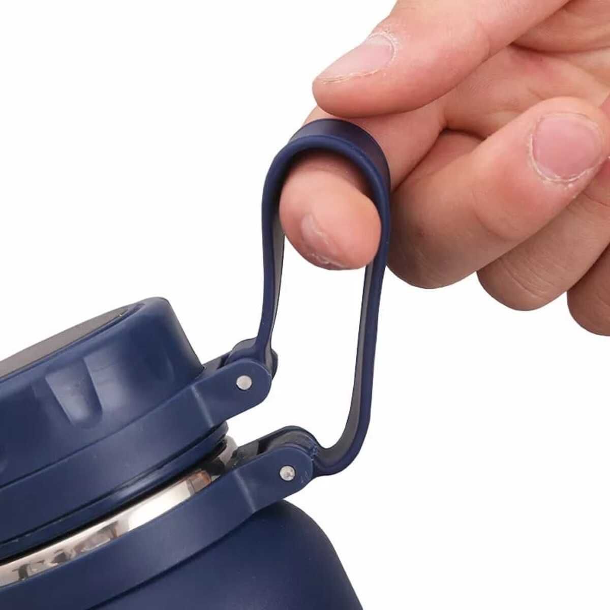 ELMEJORPRECIO - Termo Portátil Travel de 650ml De Doble Fondo Azul