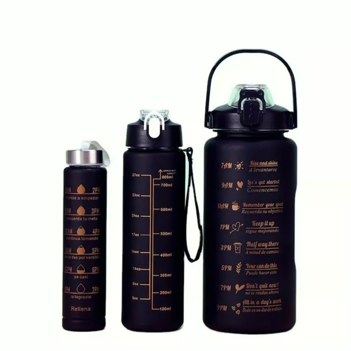 OEM - Botella Tomatodo 3 Piezas Negro con Sticker