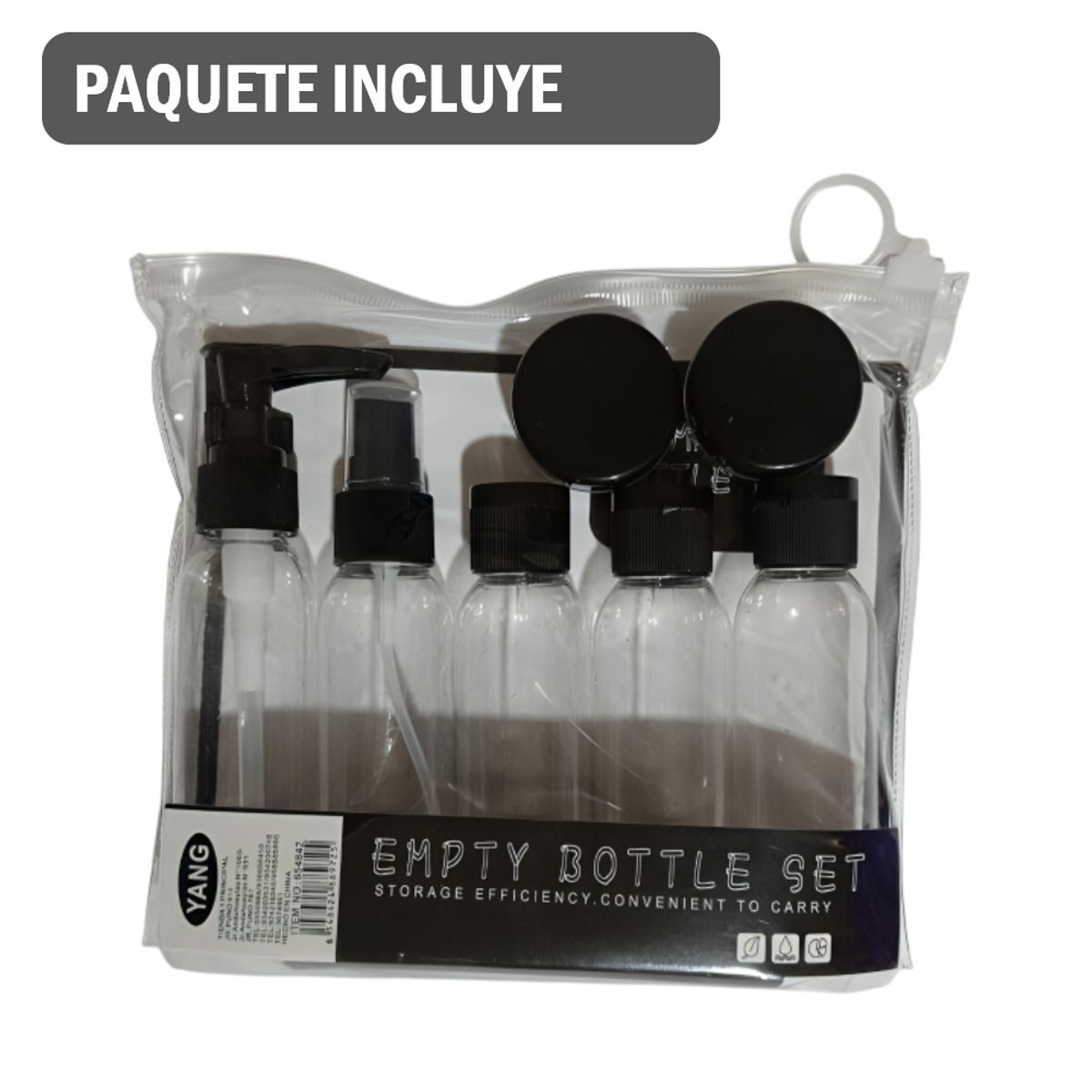 GENERICO - Kit de 7 botellas de viaje contenedores portátiles
