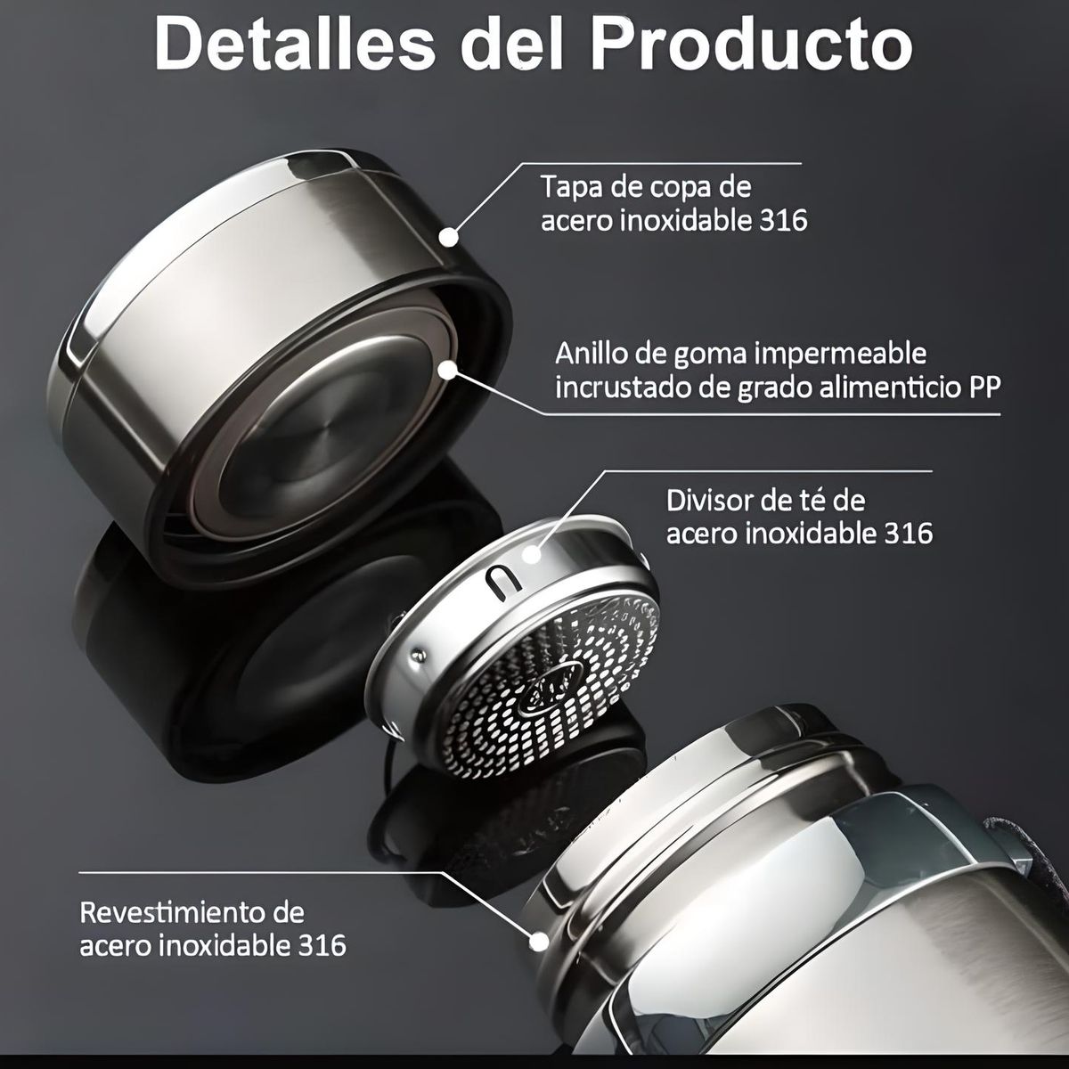 GENERICO - TERMO TOMATODO BOTELLA DE ACERO INOXIDABLE DE 1 LITRO