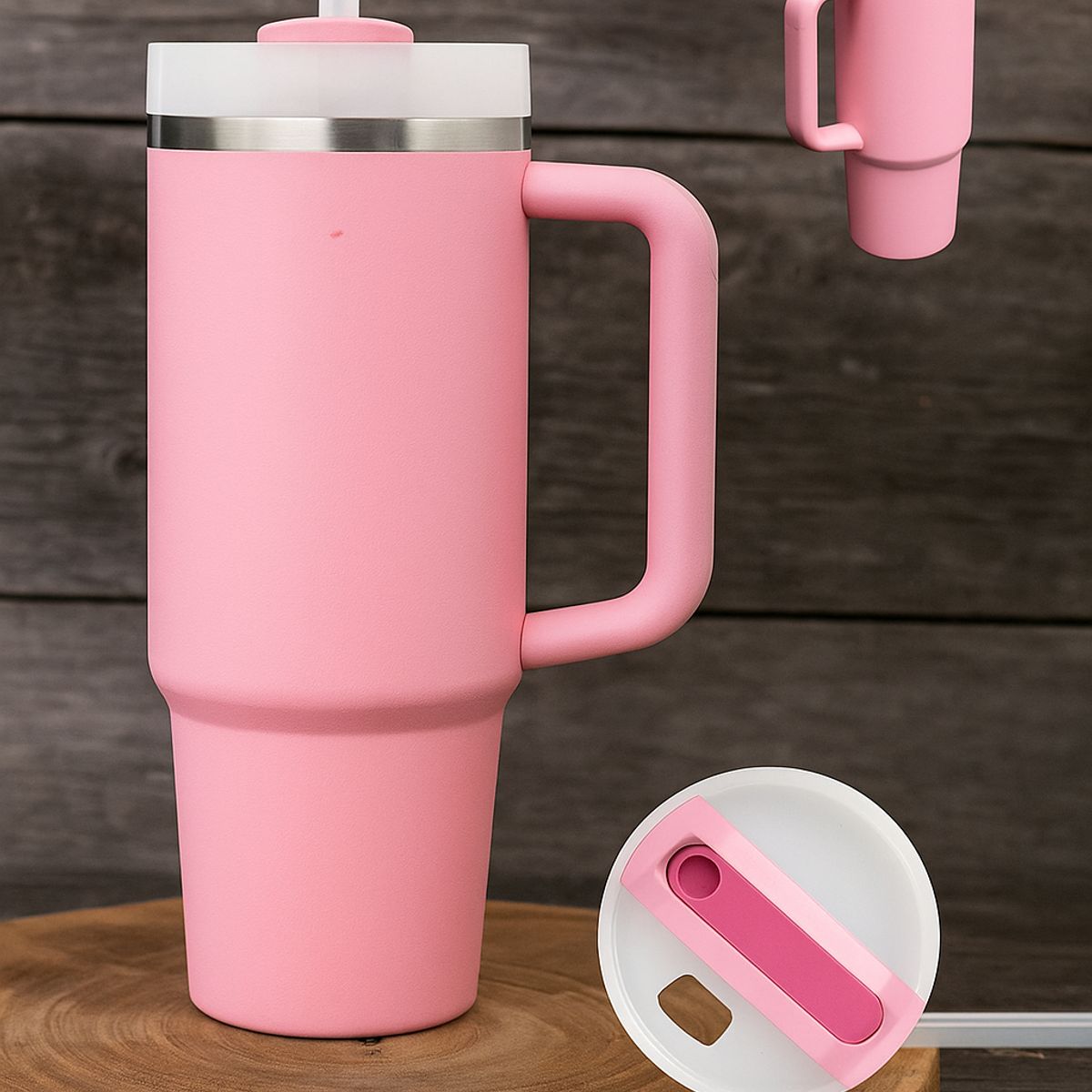 GENERICO - TERMO TAZA VASO TOMATODO TÉRMICO ACERO INOXIDABLE ROSADO 1200 ML