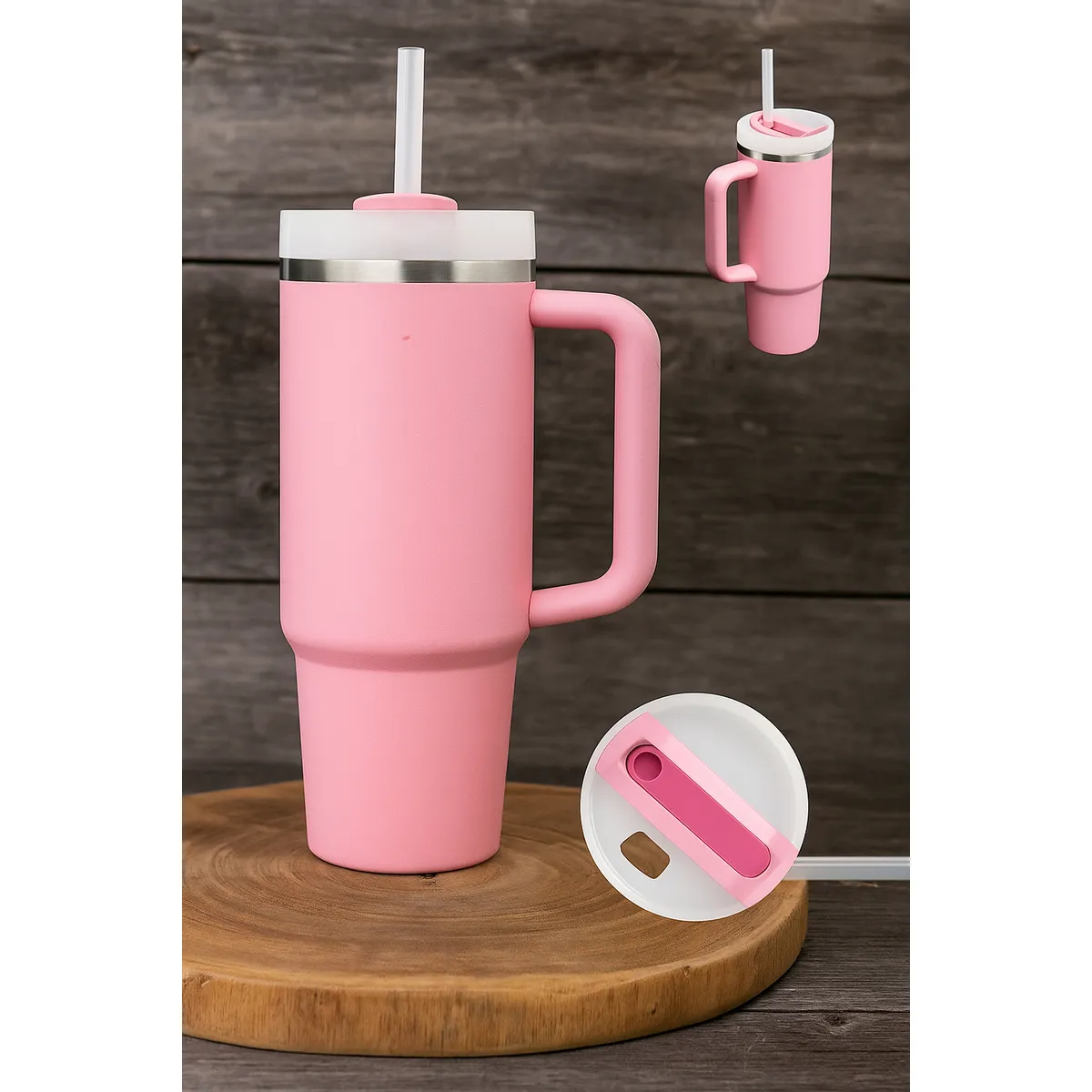 GENERICO - TERMO TAZA VASO TOMATODO TÉRMICO ACERO INOXIDABLE ROSADO 1200 ML