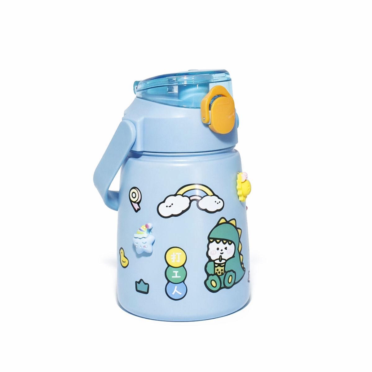 GENERICO - Termo Botella de Acero con pines - Celeste