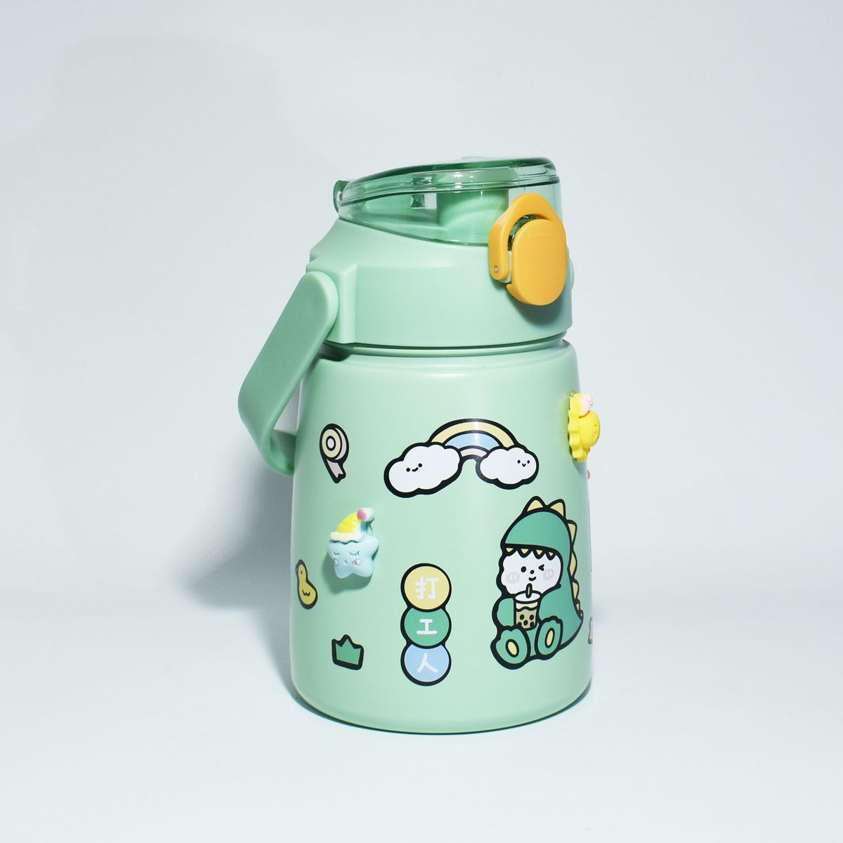 GENERICO - Termo Botella de Acero con pines - Verde