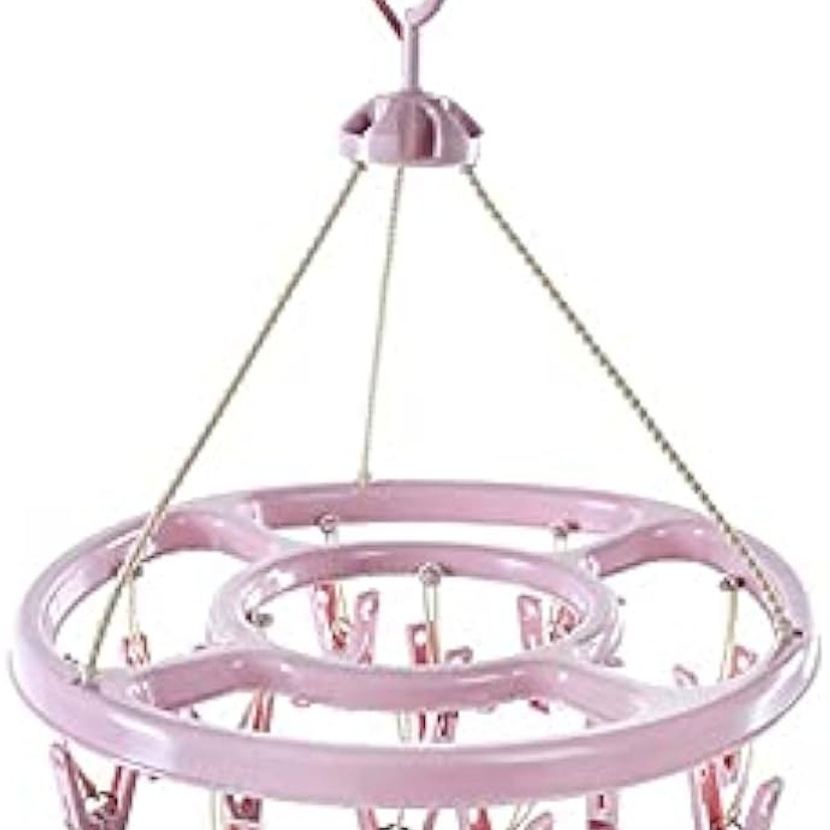 GENERICO - COLGADOR PLEGABLE GIRATORIO CON 24 GANCHOS - COLOR LILA