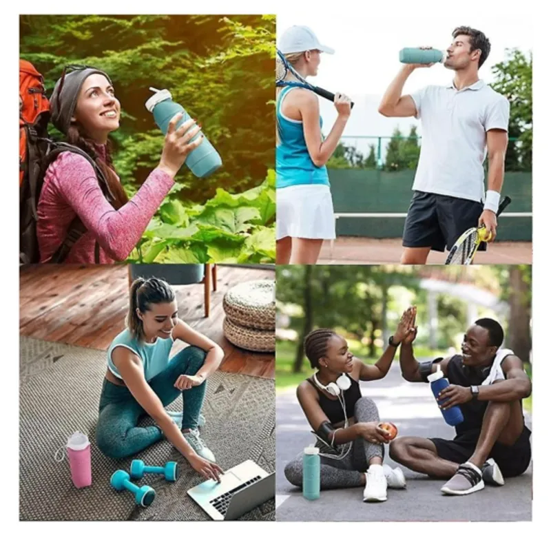 GENERICO - Botella plegable de silicona 600ml