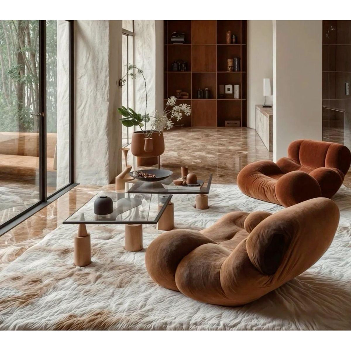 GENERICO - Sofa Contemporaneo Rodrigo Terracota Decoban Hogar