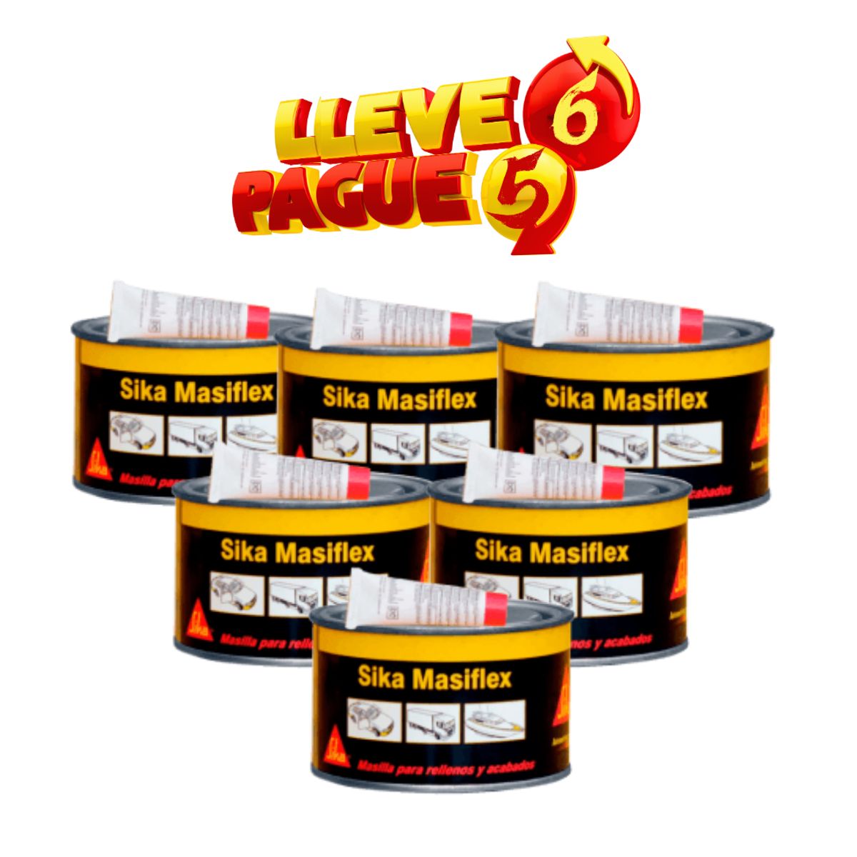 SIKA - 6x5 Masillas p relleno y acabo Sika Masiflex x600gr