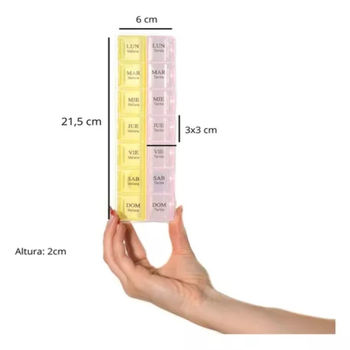GENERICO - Pastillero Semanal Portatil 2 tomas diarias 14 compartimientos