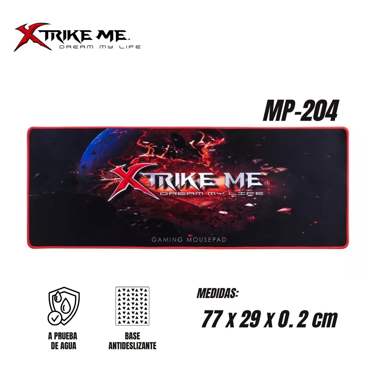 XTRIKE ME - MousePad Gamer Base Goma Antideslizante Talla L Xtrike Me MP-204