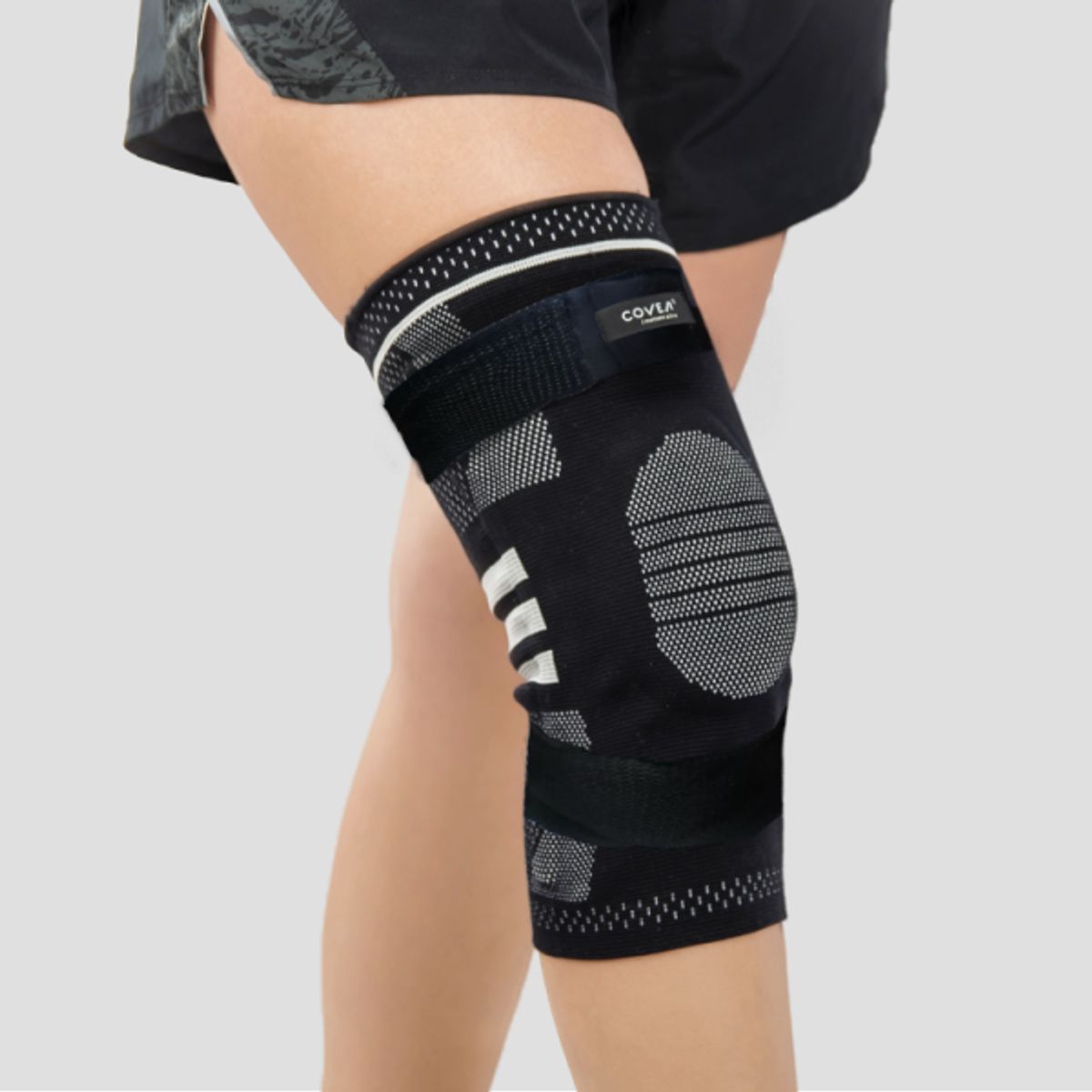 COVER - Rodillera con Gel Varillas y Banda de Ajuste COVER Negro  M