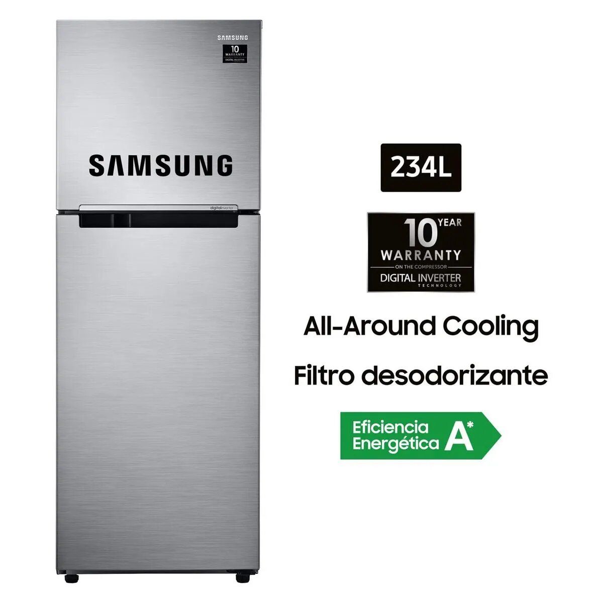 SAMSUNG - Refrigeradora Samsung Top Freezer No Frost 234L - RT22FARADS8