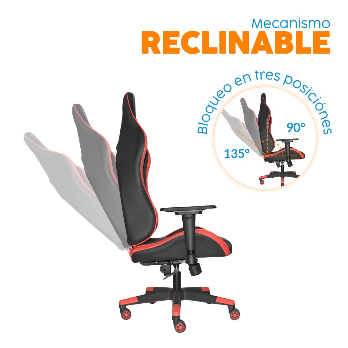 BONNO - Silla Gamer Leaf Negro/Rojo Bonno