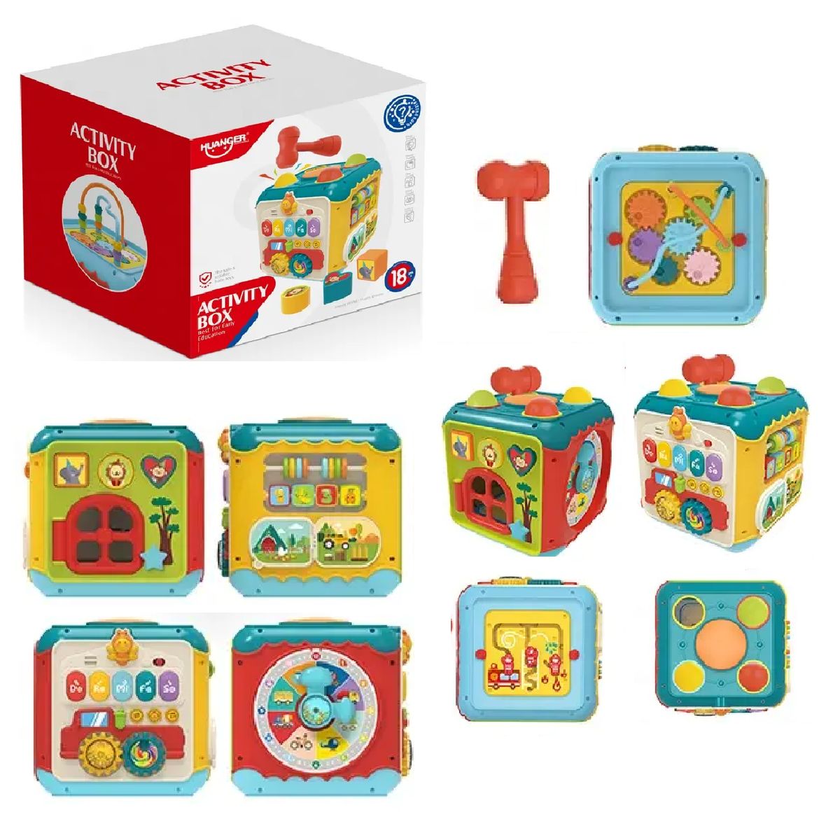 HUANGER - Nuevo Cubo didáctico 6 en 1 musical Huanger