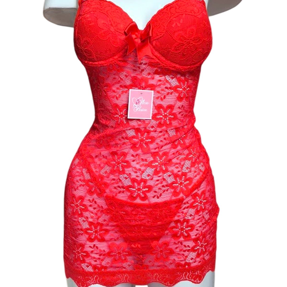 GENERICO - BABYDOLL DE ENCAJE LENCERÍA SEXY