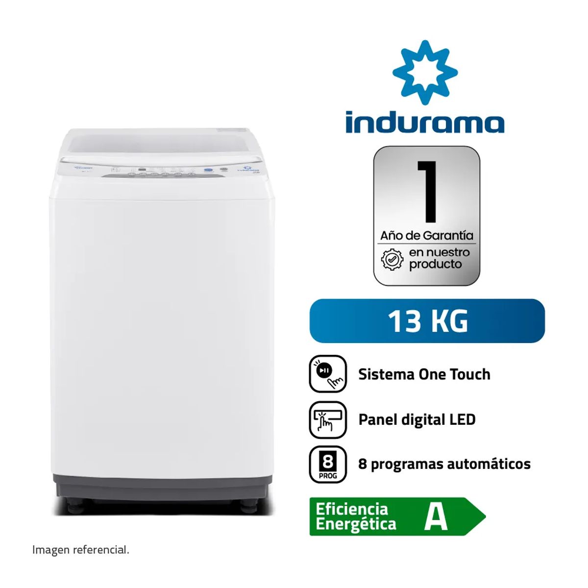 INDURAMA - Lavadora Automática Indurama LRI-13 13kg Blanco