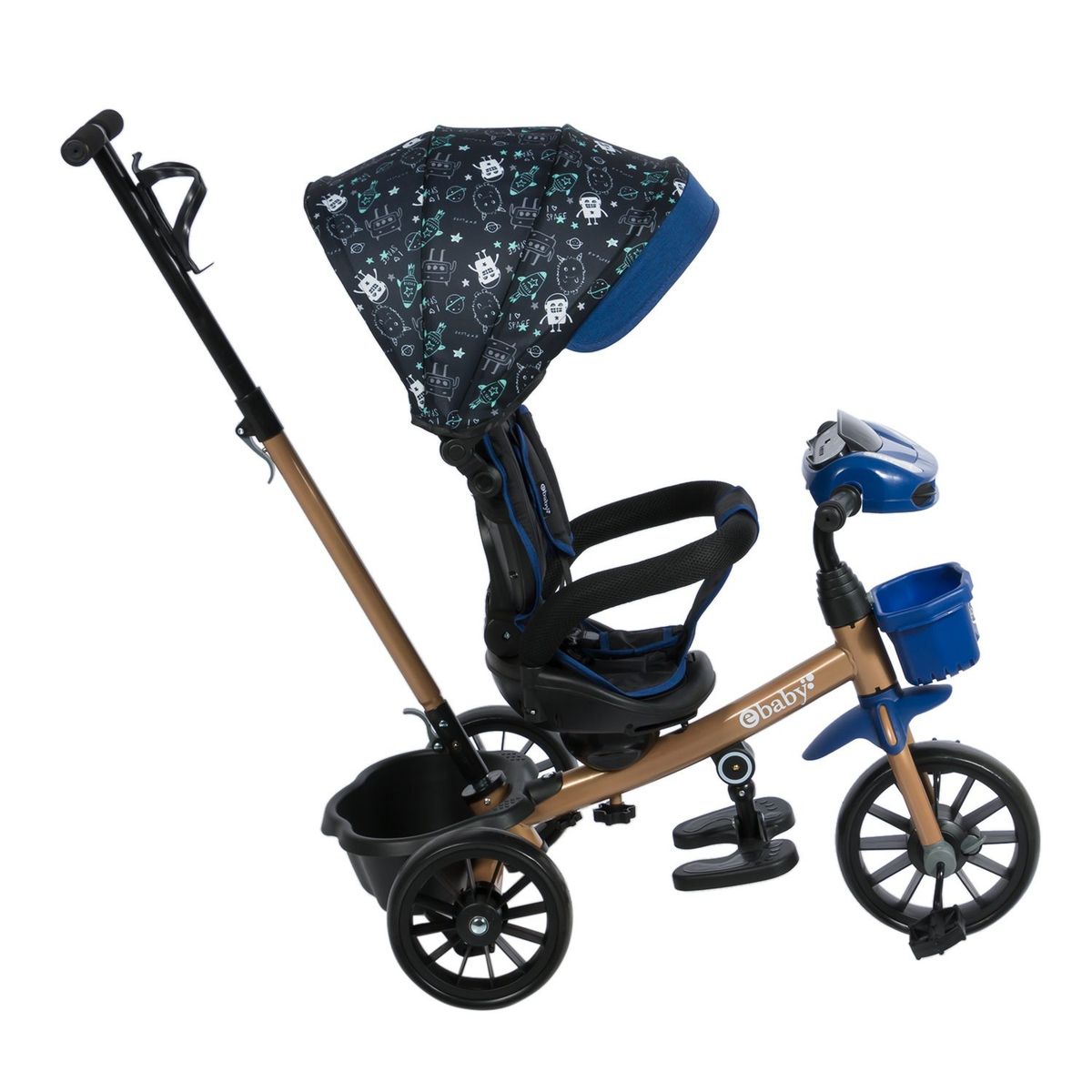 EBABY - Triciclo para niños Musical Giratorio Sky Azul