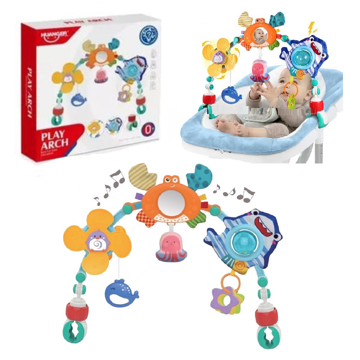 HUANGER - Nuevo Arco con Juguetes Multicensorial Diseño Marino