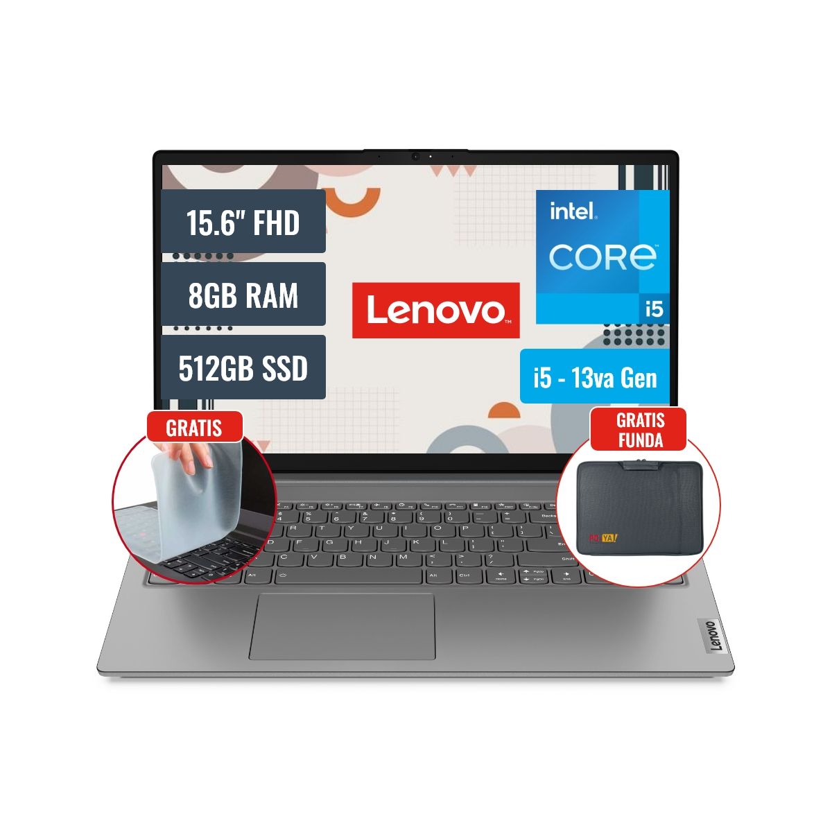 LENOVO - Laptop Lenovo V15 G4 Intel Core i5 13420H 8GB RAM 512GB SSD 156 FHD FreeDOS