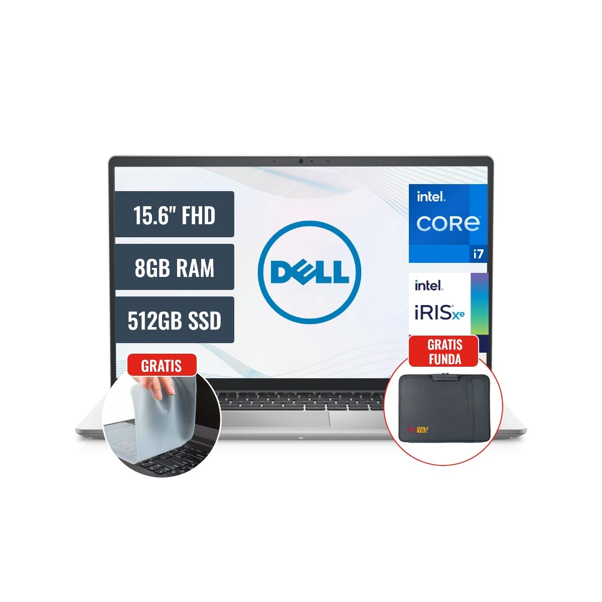 DELL - Laptop Dell Inspiron 3520 Intel Core i7 1255U 8GB RAM 512GB SSD 156 FHD IPS FreeDos