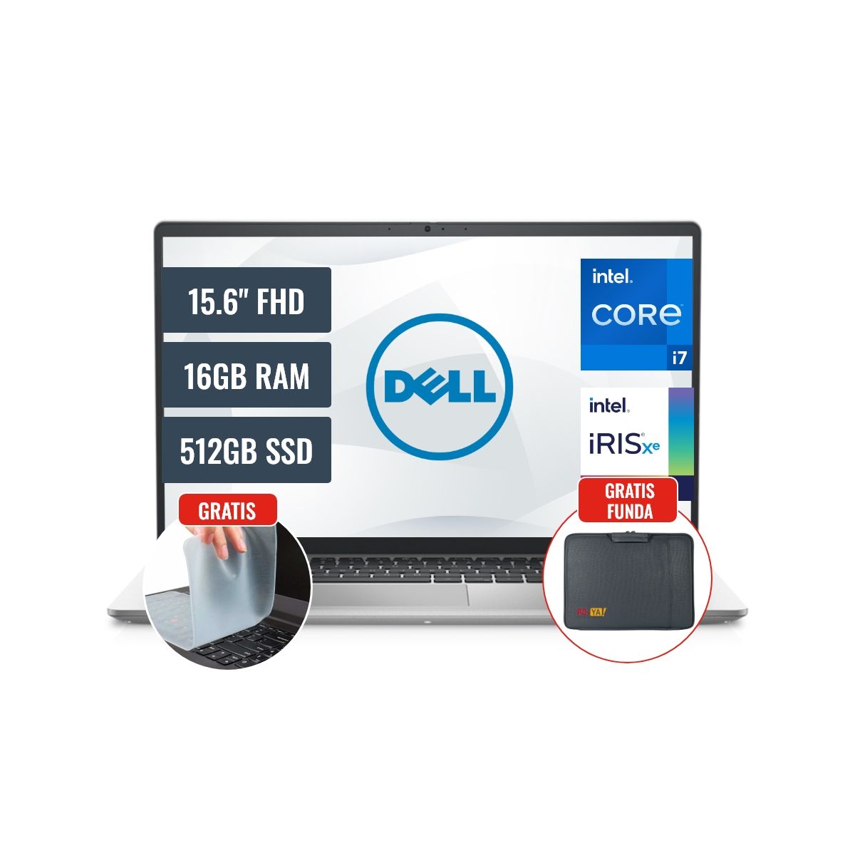 DELL - Laptop Dell Inspiron 3520 Intel Core i7 1255U 16GB RAM 512GB SSD 156 FHD IPS FreeDos