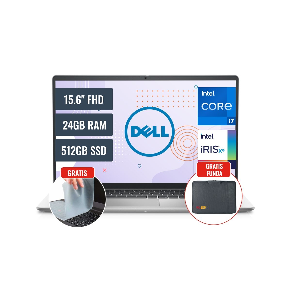 DELL - Laptop Dell Inspiron 3520 Intel Core i7 1255U 24GB RAM 512GB SSD 156 FHD IPS FreeDos