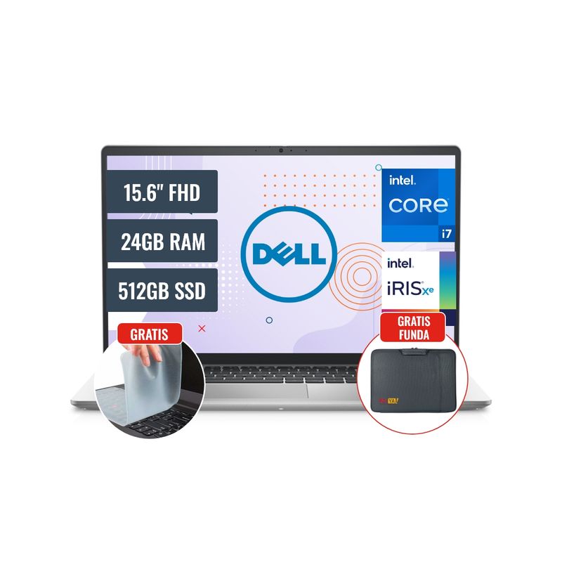 DELL - Laptop Dell Inspiron 3520 Intel Core i7 1255U 24GB RAM 512GB SSD 156 FHD IPS FreeDos