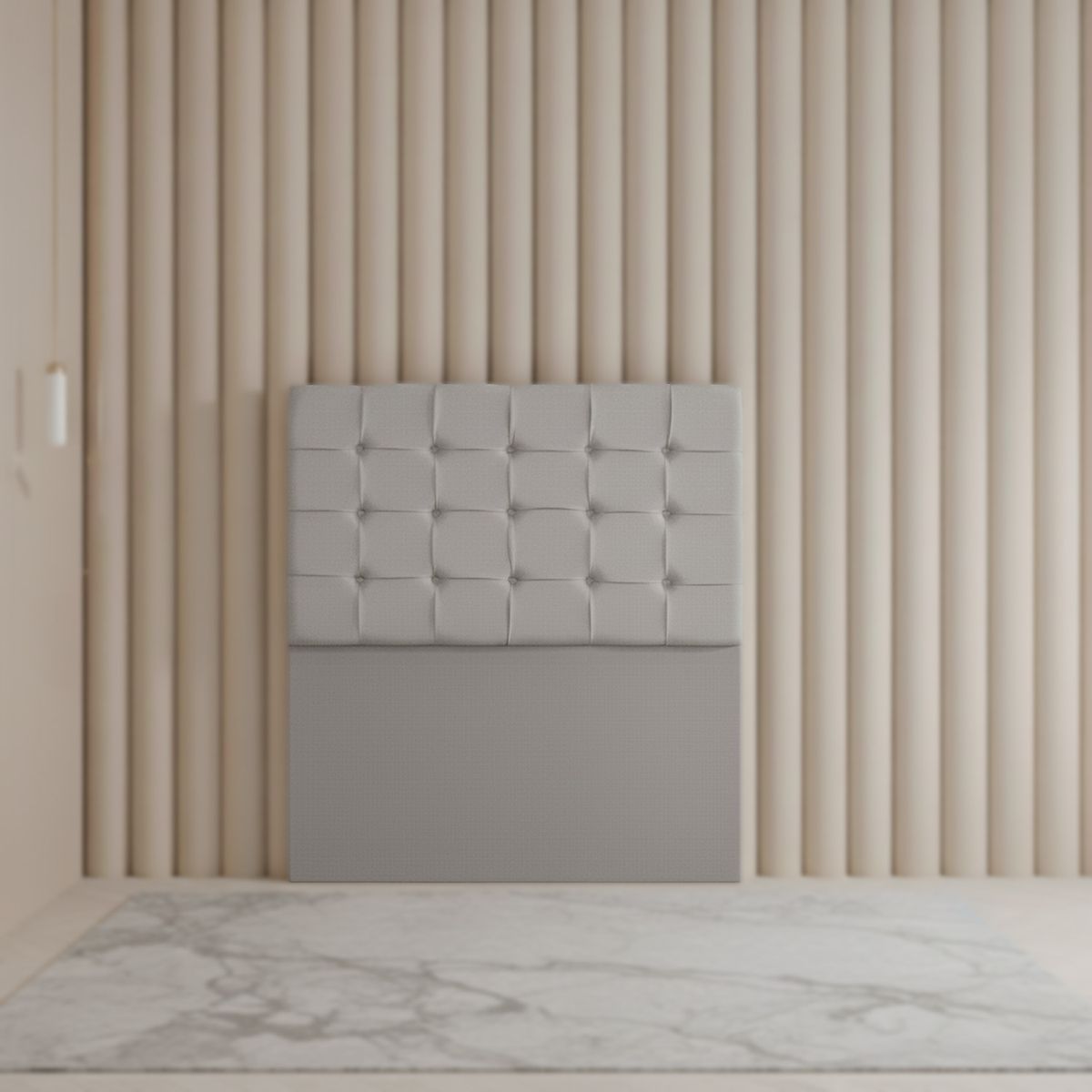 MUEBLES MACRUMO - Cabecera Alta Belmont de King Plz - Color Gris claro antifluido