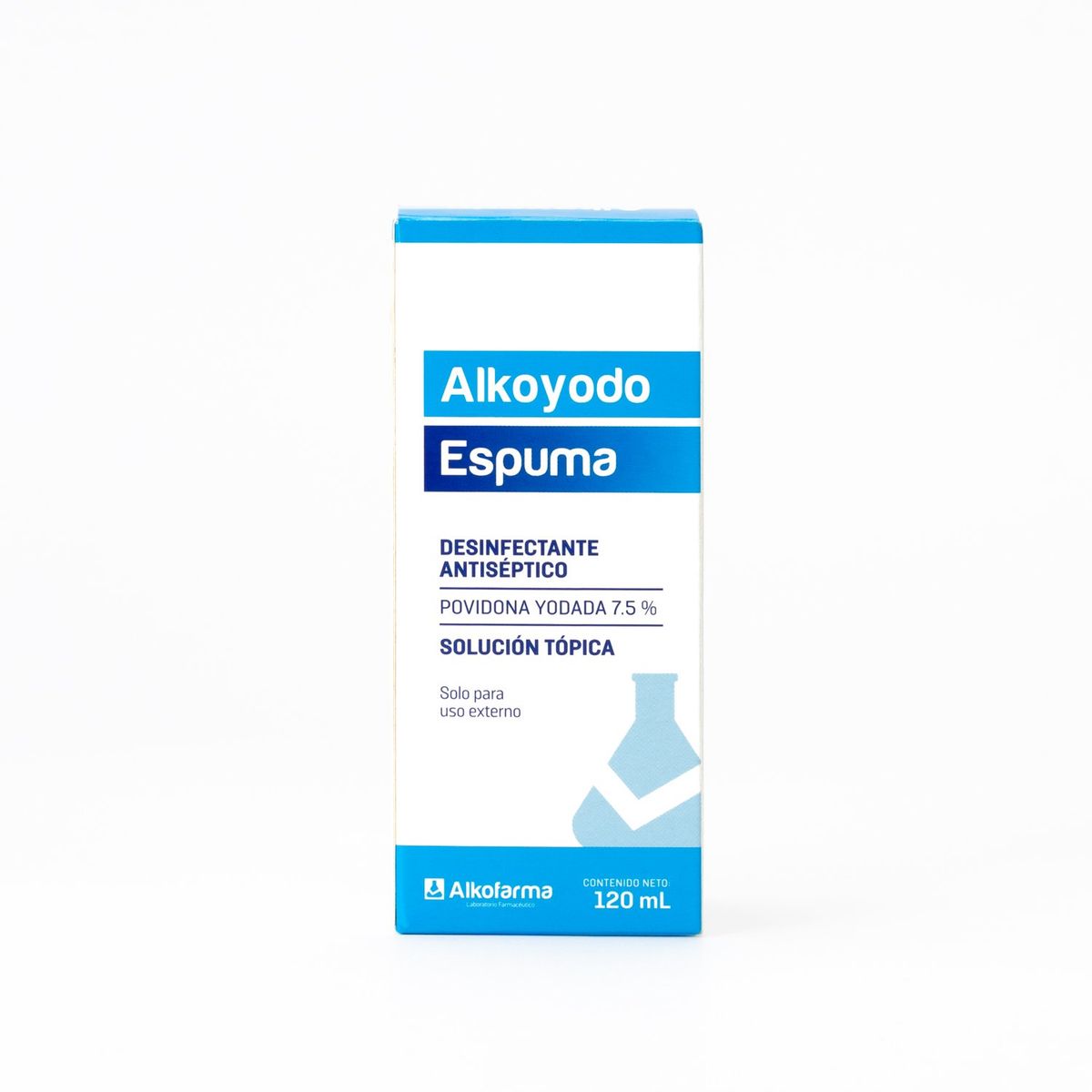 ALKOFARMA - Yodo Espuma Povidona Yodada 75% Yodopovidona de 120 ML ALKOFARMA