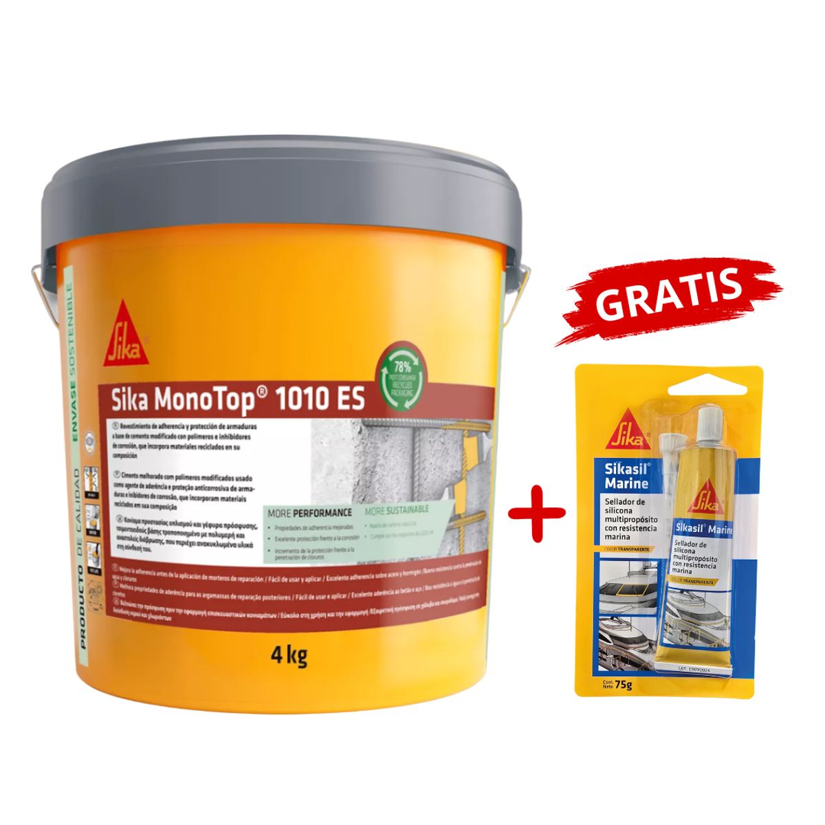 SIKA - Protector anticorrosivo Sika MonoTop®1010 ES + Sikasil Marine